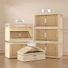 19.69" Side Wide Folding Storage Cabinet ,5 Tiers,19.69"×11.81"×50.00",Collapsible Storage Bins with Magnetic Door